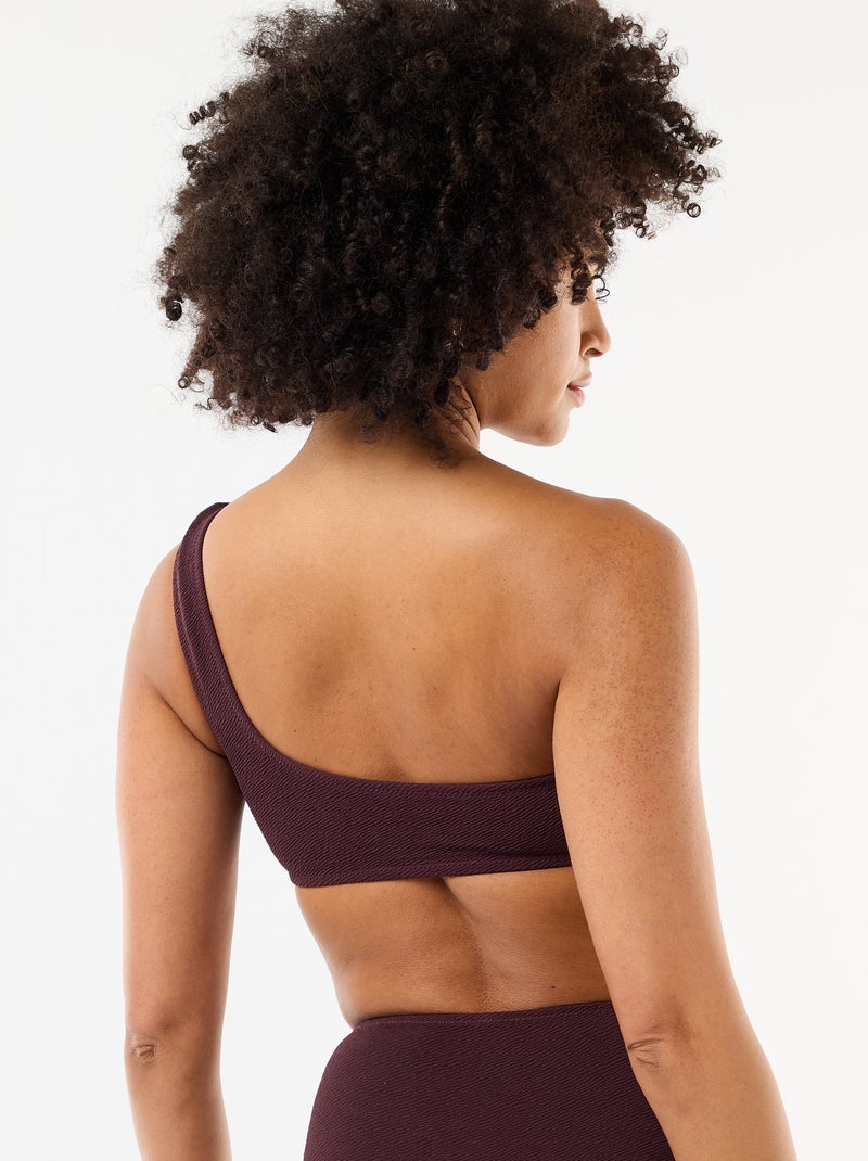 Asymmetrische beha met goudkleurig sieraad Paars - Kiabi