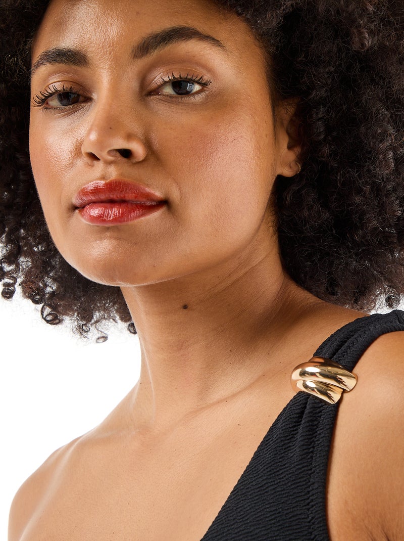 Asymmetrische beha met goudkleurig sieraad Zwart - Kiabi