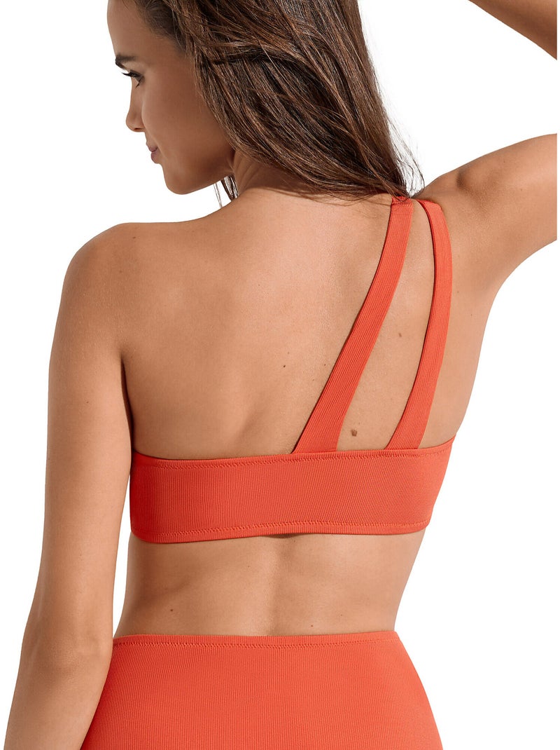 Asymmetrische beugel-bh bikinitopje normandie Oranje - Kiabi
