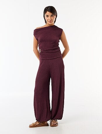 Asymmetrische effen stretchtop zonder mouwen