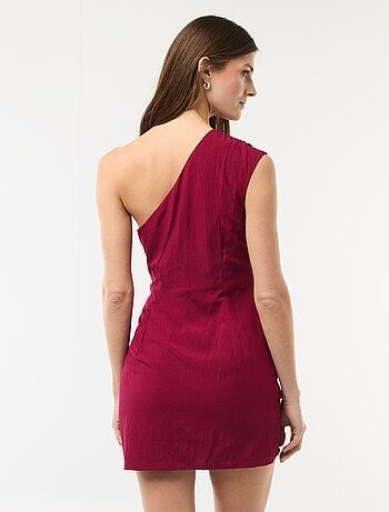 Asymmetrische, korte jurk met gedrapeerd effect