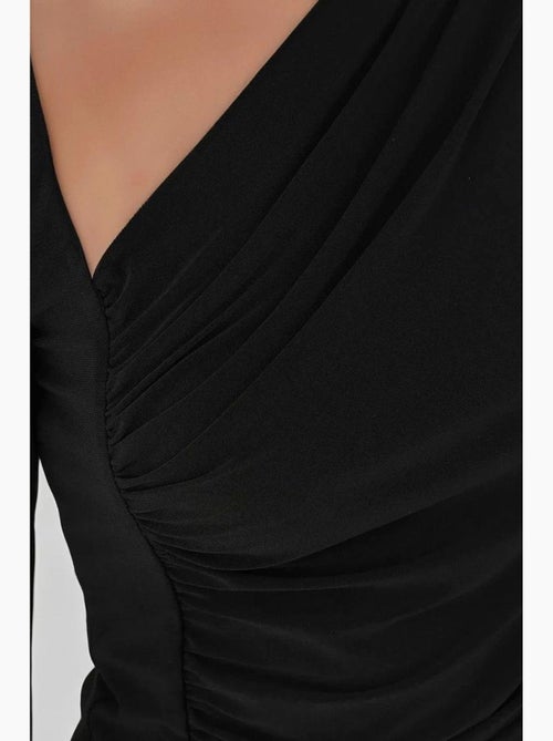 Asymmetrische kraag en gebreide top met lange mouwen hiccup - Kiabi Asymmetrische kraag en gebreide top met lange mouwen hiccup - Kiabi