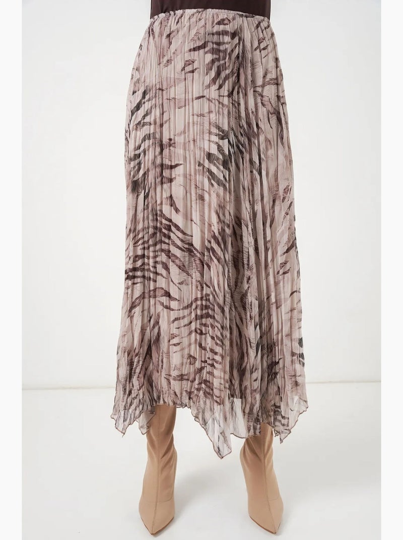 Asymmetrische maxi-rok met patroon bdart Bleekroze - Kiabi