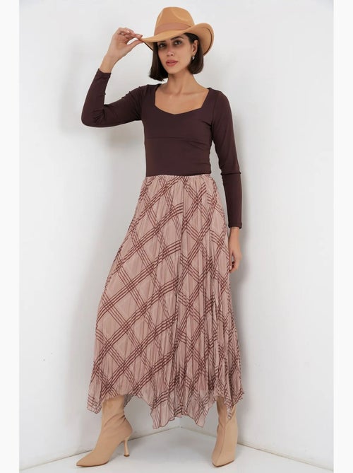 Asymmetrische maxi-rok met patroon bdart - Kiabi