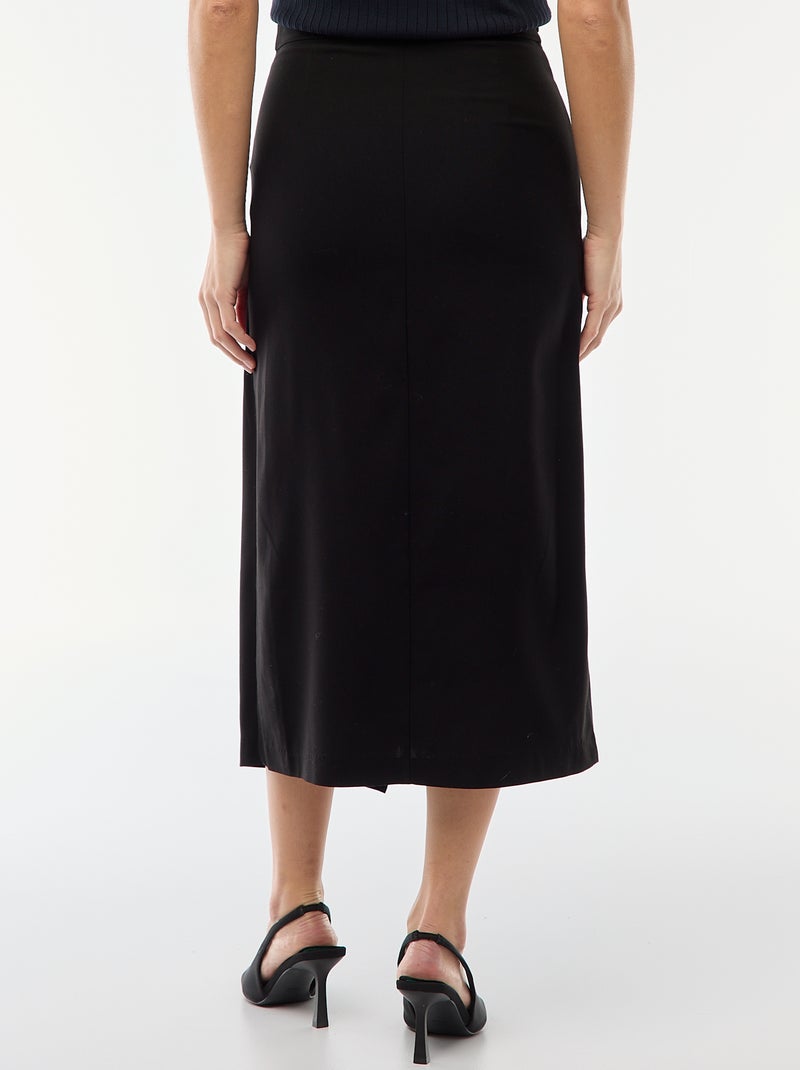 Asymmetrische midirok Zwart - Kiabi