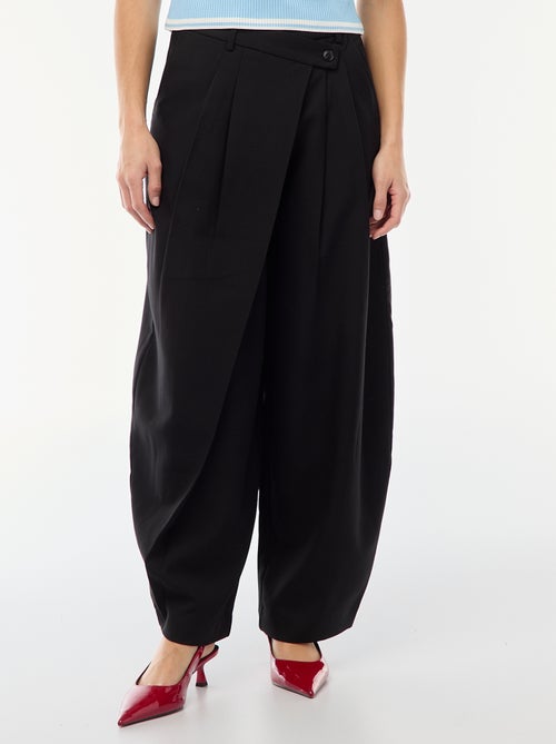 Asymmetrische pantalon met plooien - Kiabi