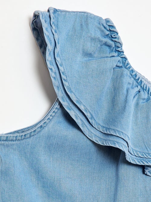 Asymmetrische top met bandjes en kraag met ruches - Kiabi