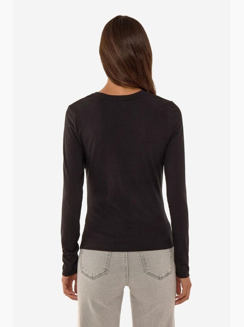 Asymmetrische top met lange mouwen en ronde hals hiccup - Kiabi Asymmetrische top met lange mouwen en ronde hals hiccup - Kiabi