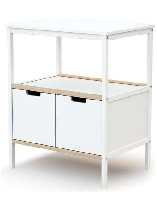 At4 - 2-deurs omkleedunit natur in hout wit en beuken - Kiabi At4 - 2-deurs omkleedunit natur in hout wit en beuken - Kiabi
