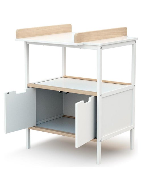 At4 - 2-deurs omkleedunit natur in hout wit en beuken - Kiabi At4 - 2-deurs omkleedunit natur in hout wit en beuken - Kiabi