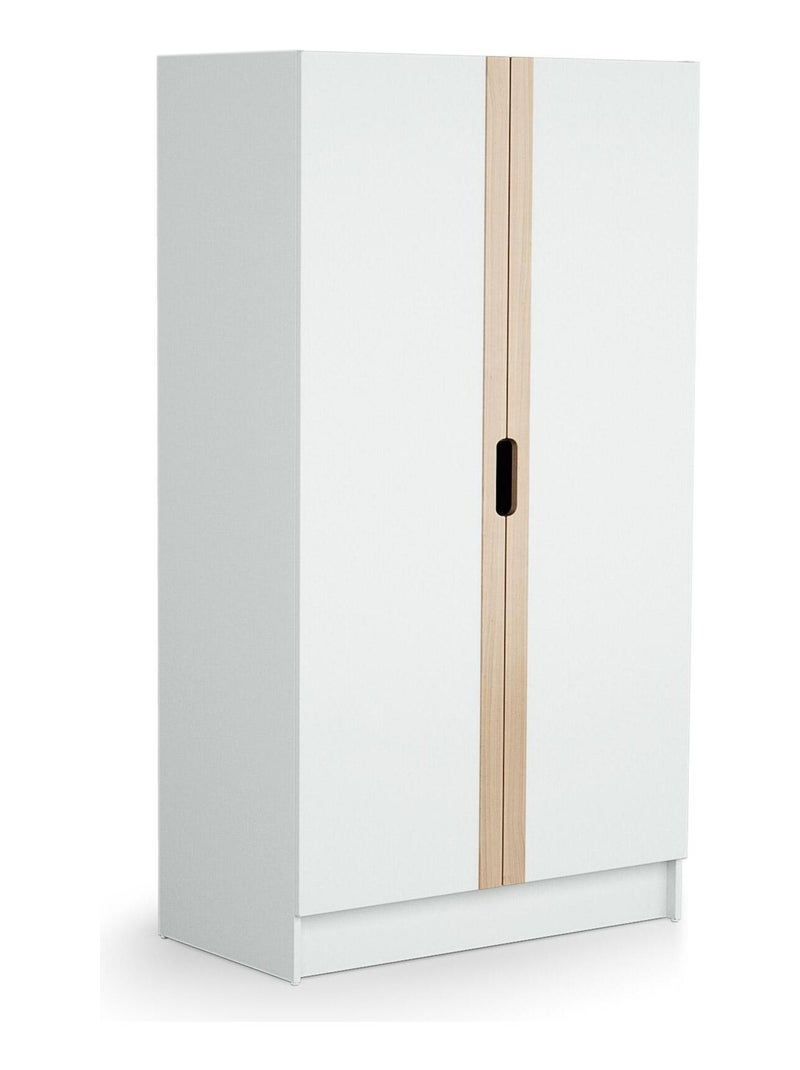 At4 - babyslaapkamer met bed, luiertafel en kledingkast carrousel in hout wit en beuken Beige/Wit - Kiabi
