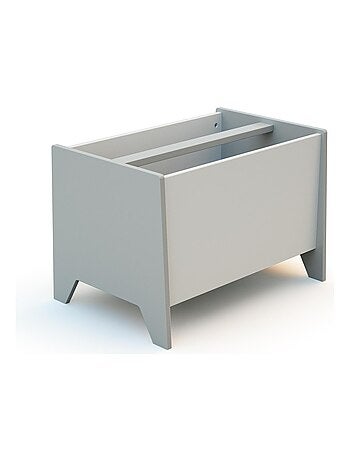 At4 - coffre à jouets et rangment en bois gris et blanc