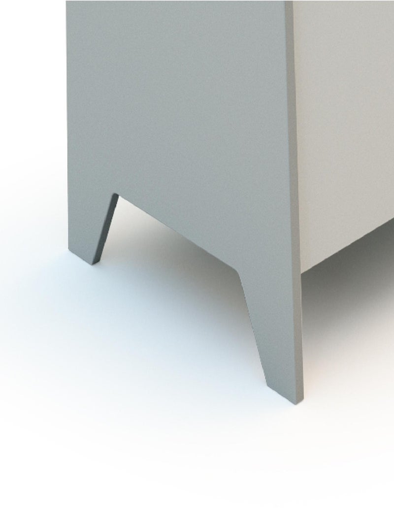 At4 - coffre à jouets et rangment en bois gris et blanc Blanc Gris clair - Kiabi