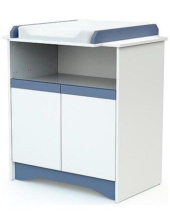 At4 - commode à langer 2 portes, 1 niche cotillon en bois