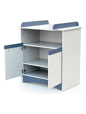 At4 - commode à langer 2 portes, 1 niche cotillon en bois