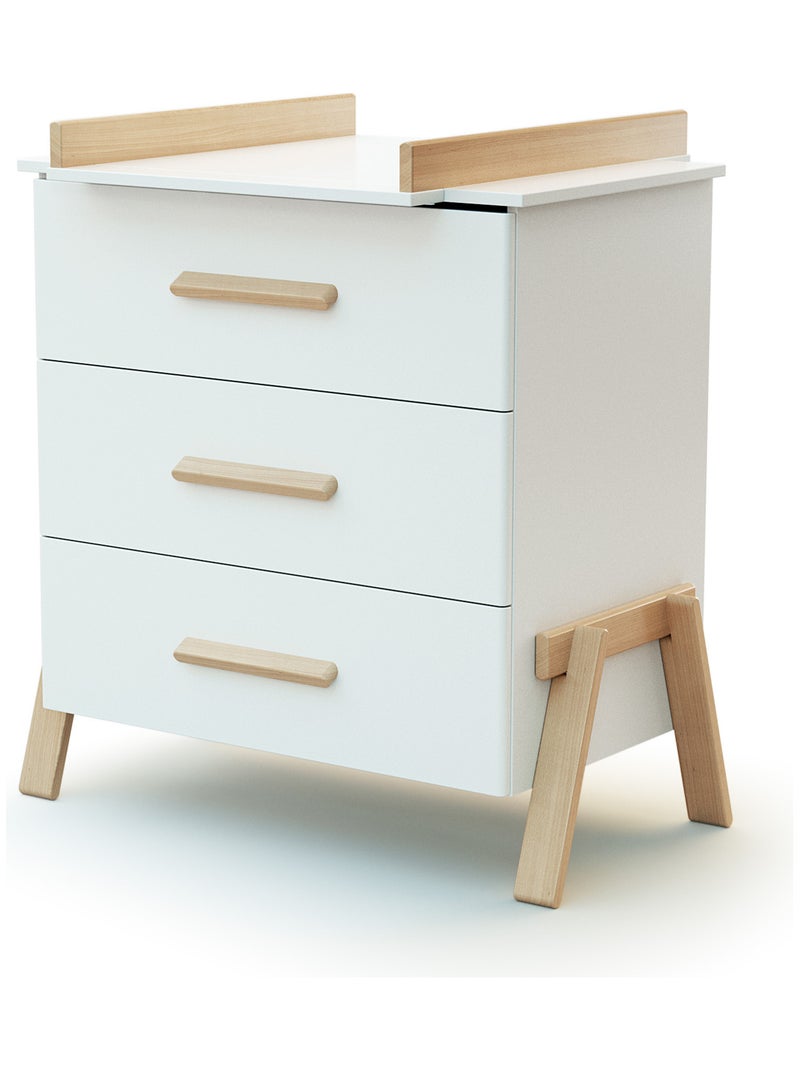 At4 - commode à langer en bois Beige/Blanc - Kiabi
