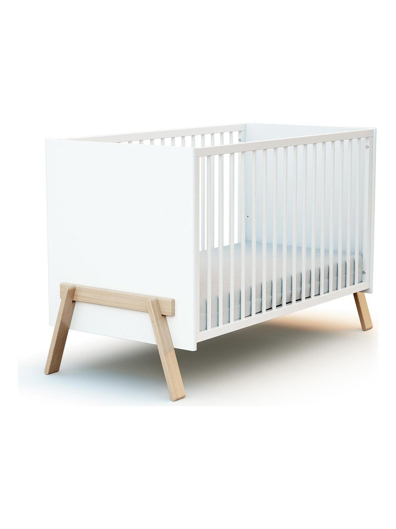 At4 - duo lit bébé et commode en bois canaille Blanc Marron - Kiabi