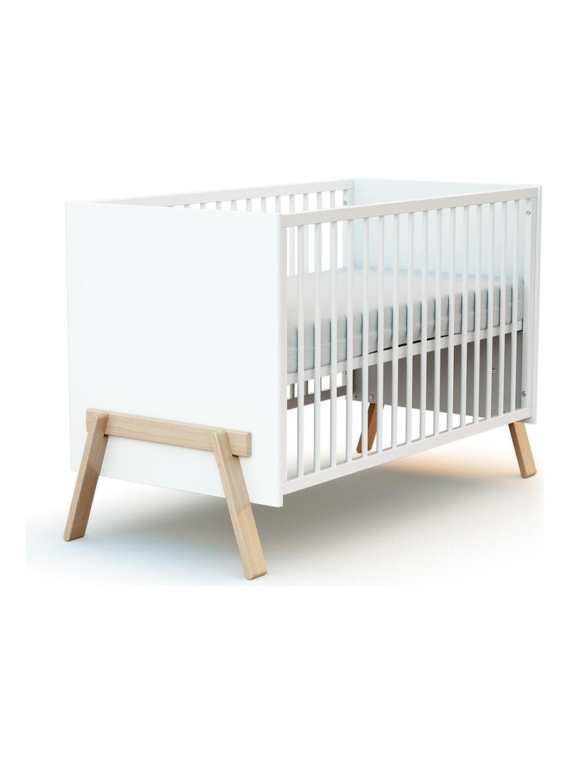 At4 - duo lit bébé et commode en bois canaille Blanc Marron - Kiabi