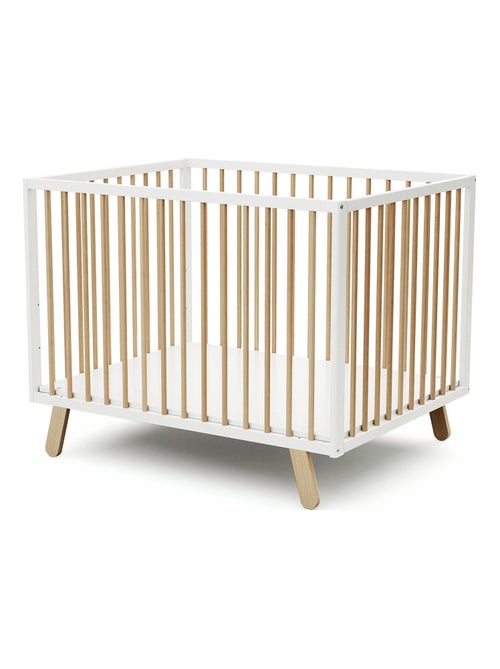 At4 - houten babybox pirate wit en beuken 80 x 100 cm - Kiabi