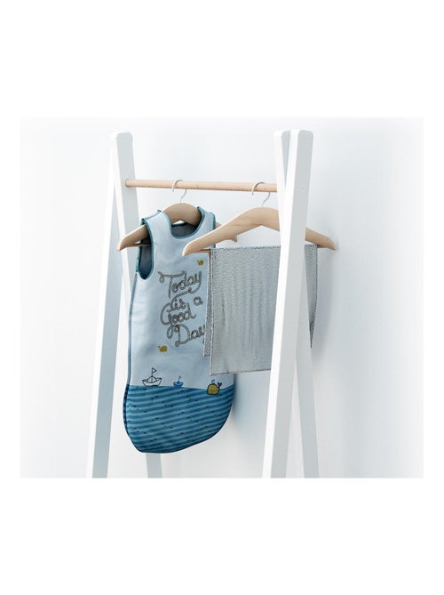 At4 - kinderkledingrek hooki in hout wit en beuken 50 x 30 x 130 cm - Kiabi