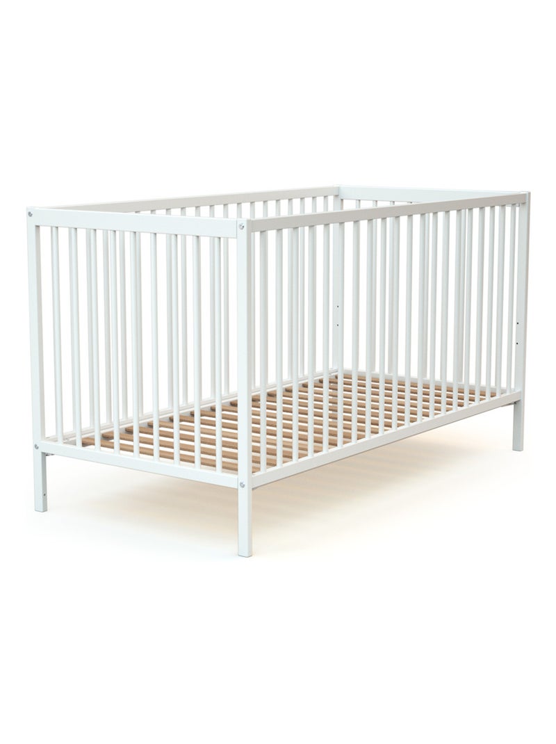 At4 - lit bébé en bois avec matelas en bois one Blanc - Kiabi