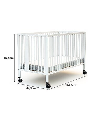 At4 - lit bébé pliant en bois flow 60 x 120 cm