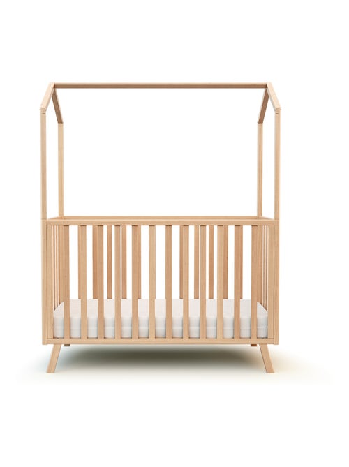At4 - omvormbaar babyhutbedje kasa in hout beuken gelakt 60 x 120 cm - Kiabi