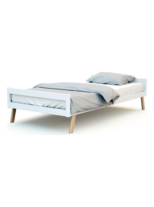 At4 - omvormbaar kinderbed kasa in hout wit 70 x 140 cm - Kiabi