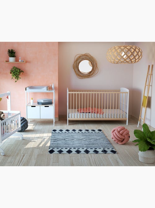 At4 - omvormbaar kinderbed luna in hout wit en beuken 70 x 140 cm - Kiabi