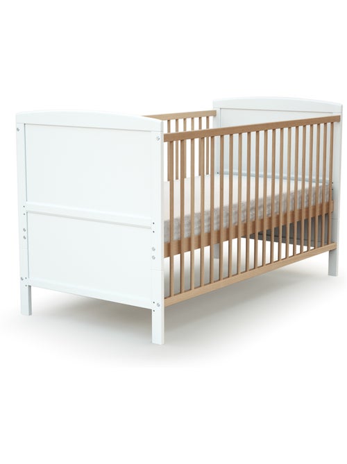 At4 - omvormbaar kinderbed luna in hout wit en beuken 70 x 140 cm - Kiabi