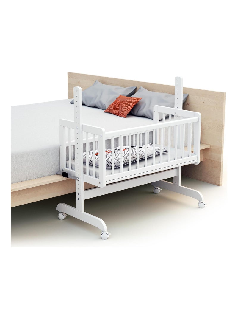 At4 - omvormbaar wiegje voor co-sleeping nino in hout wit 40 x 80 cm Wit - Kiabi