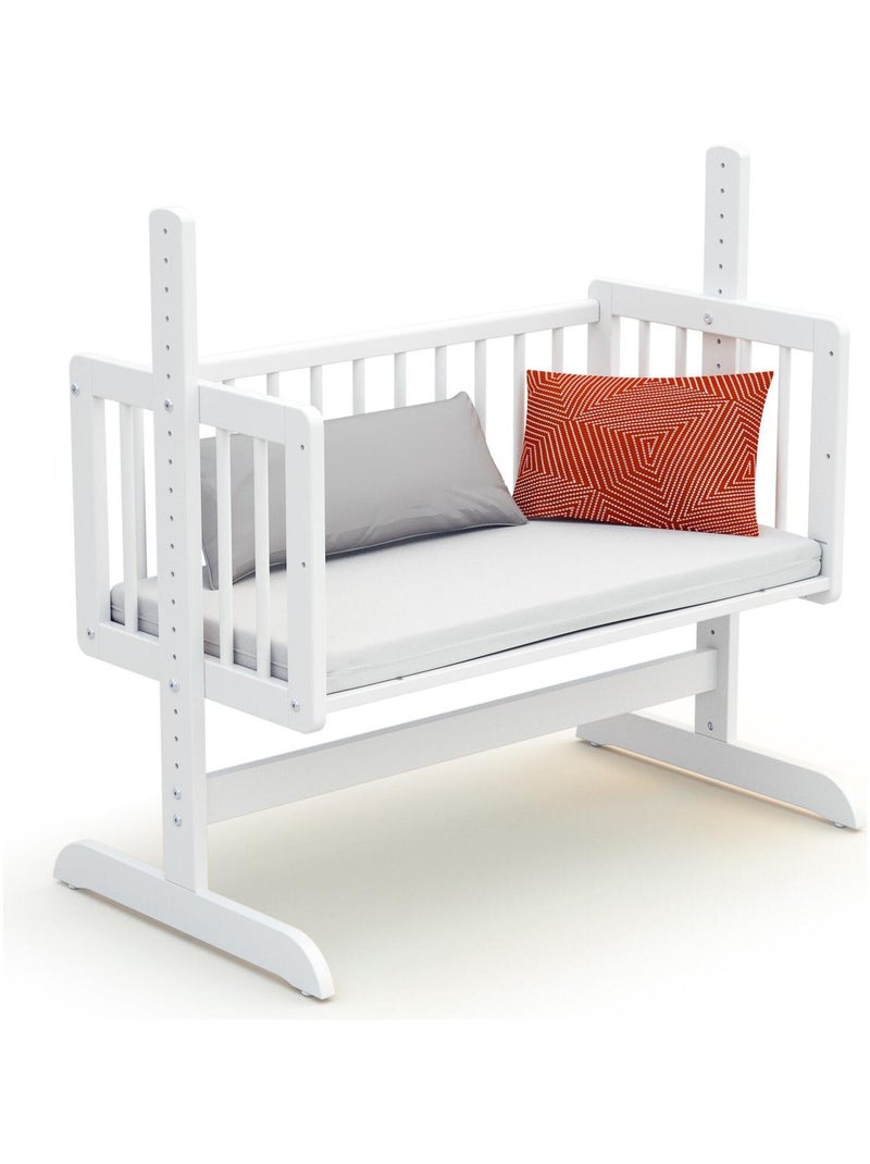At4 - omvormbaar wiegje voor co-sleeping nino in hout wit 40 x 80 cm Wit - Kiabi