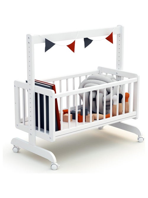 At4 - omvormbaar wiegje voor co-sleeping nino in hout wit 40 x 80 cm - Kiabi