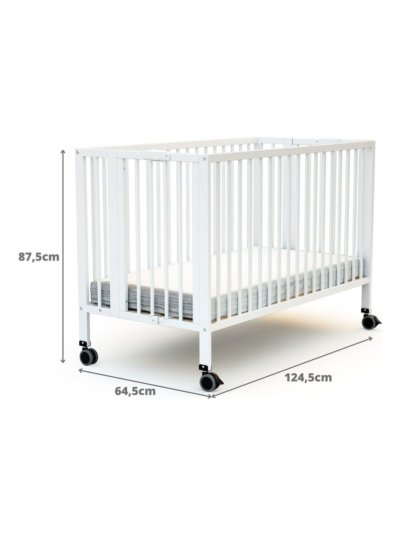 At4 - opvouwbaar kinderbed flow in hout wit 60 x 120 cm Wit - Kiabi