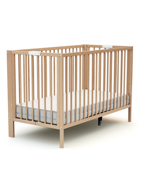 At4 - opvouwbaar kinderbed foldo in hout beuken gelakt 60 x 120 cm - Kiabi