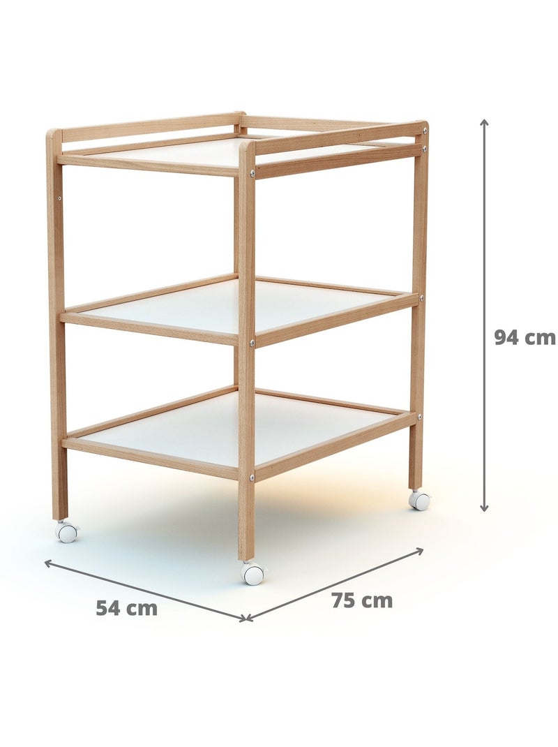 At4 - table à langer 2 étagères en bois lilo Beige clair - Kiabi