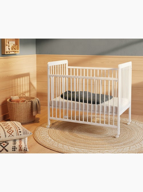 At4 - verschuifbaar zijbed livo in hout wit 60 x 120 cm - Kiabi