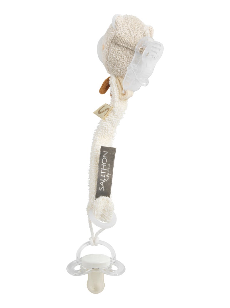 Attache -tétine en coton bio et bouclette - sauthon Beige - Kiabi