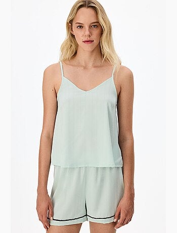 Aurora short de pyjama satiné fleuri penti