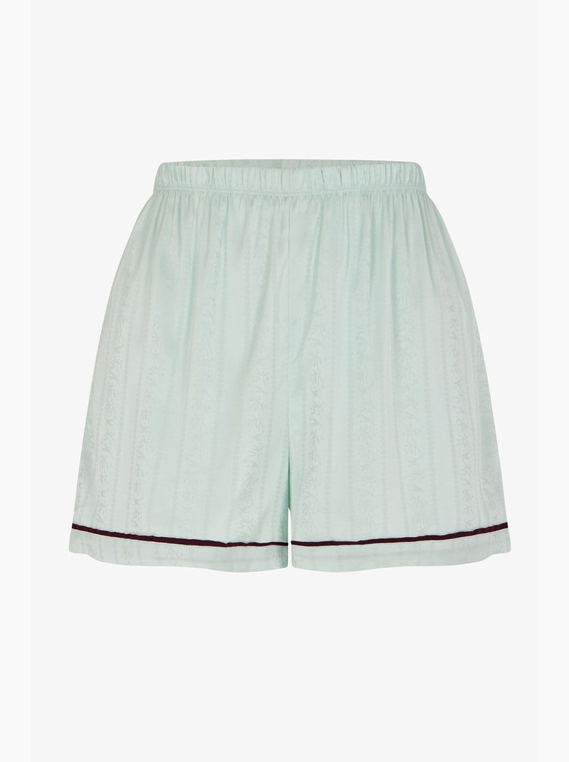 Aurora short de pyjama satiné fleuri penti Vert menthe - Kiabi