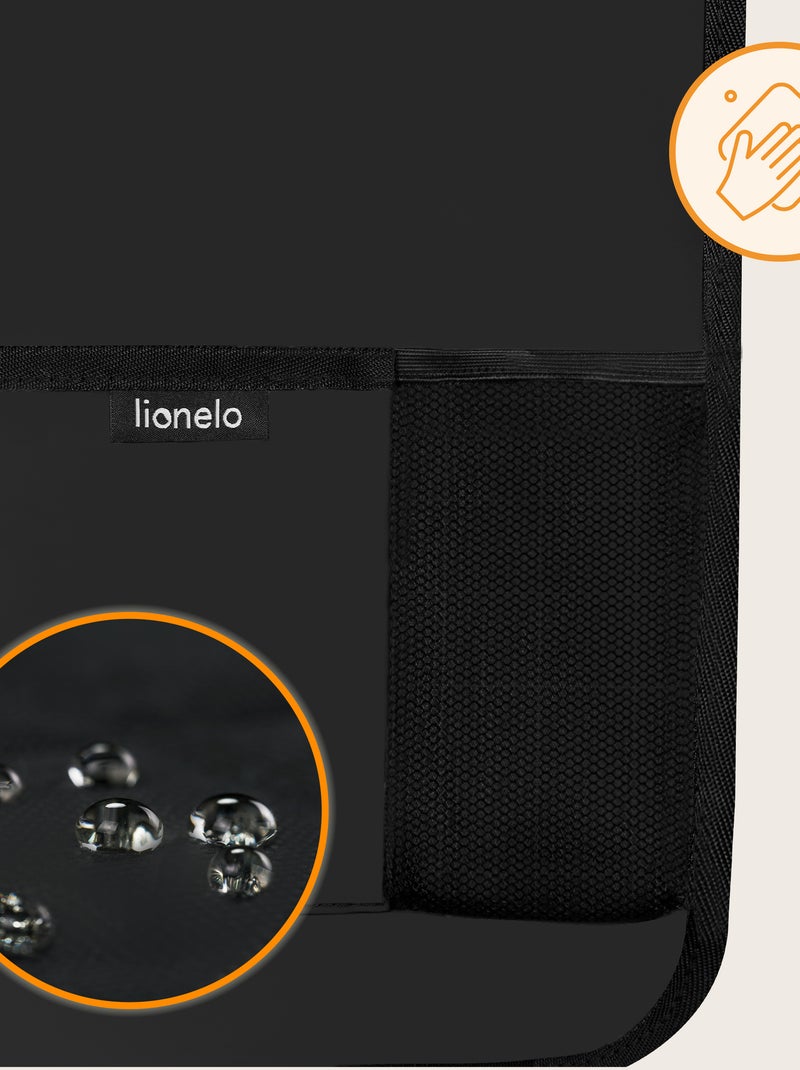 Autastoel organizer 2-in-1 LIONELO - Transparant vak - 5 vakken van verschillende grootte Zwart - Kiabi