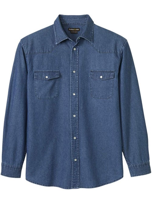 Authentiek overhemd van denim - ATLAS FOR MEN - Kiabi Authentiek overhemd van denim - ATLAS FOR MEN - Kiabi