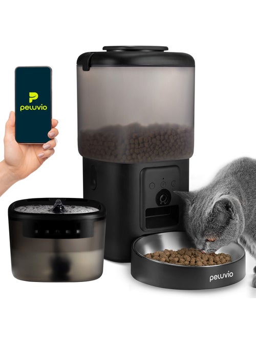 Automatische kattenvoerbak 2-in-1 PELUVIO Feast - Drinkbak - Wi-Fi - 10/dag - Kiabi Automatische kattenvoerbak 2-in-1 PELUVIO Feast - Drinkbak - Wi-Fi - 10/dag - Kiabi