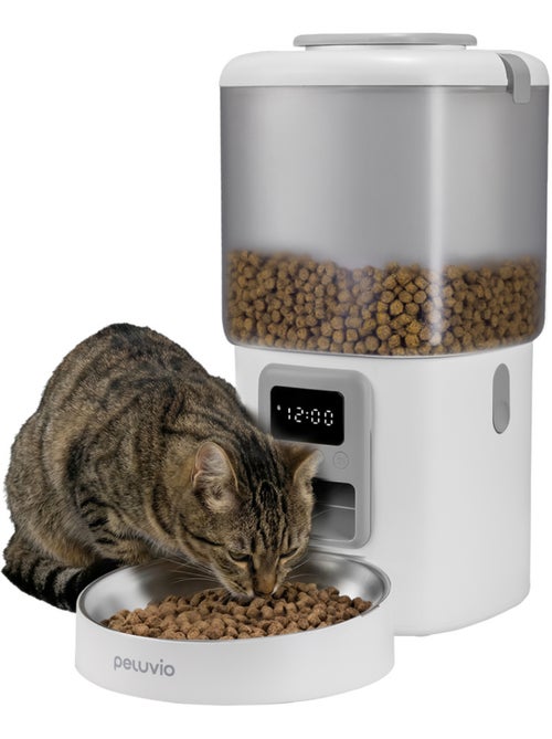 Automatische kattenvoerbak PELUVIO Crispy - 4,5 L - 4 maaltijden/dag - Kiabi Automatische kattenvoerbak PELUVIO Crispy - 4,5 L - 4 maaltijden/dag - Kiabi