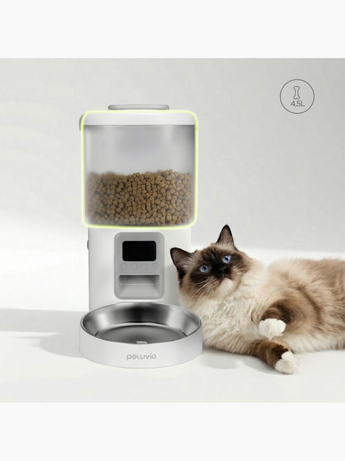 Automatische kattenvoerbak PELUVIO Crispy - 4,5 L - 4 maaltijden/dag - Kiabi Automatische kattenvoerbak PELUVIO Crispy - 4,5 L - 4 maaltijden/dag - Kiabi