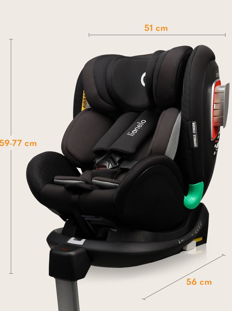 Autostoel 0+/1 LIONELO Antoon Plus i-Size – 360° draaibare basis – ISOFIX – 40-105 cm Zwart - Kiabi