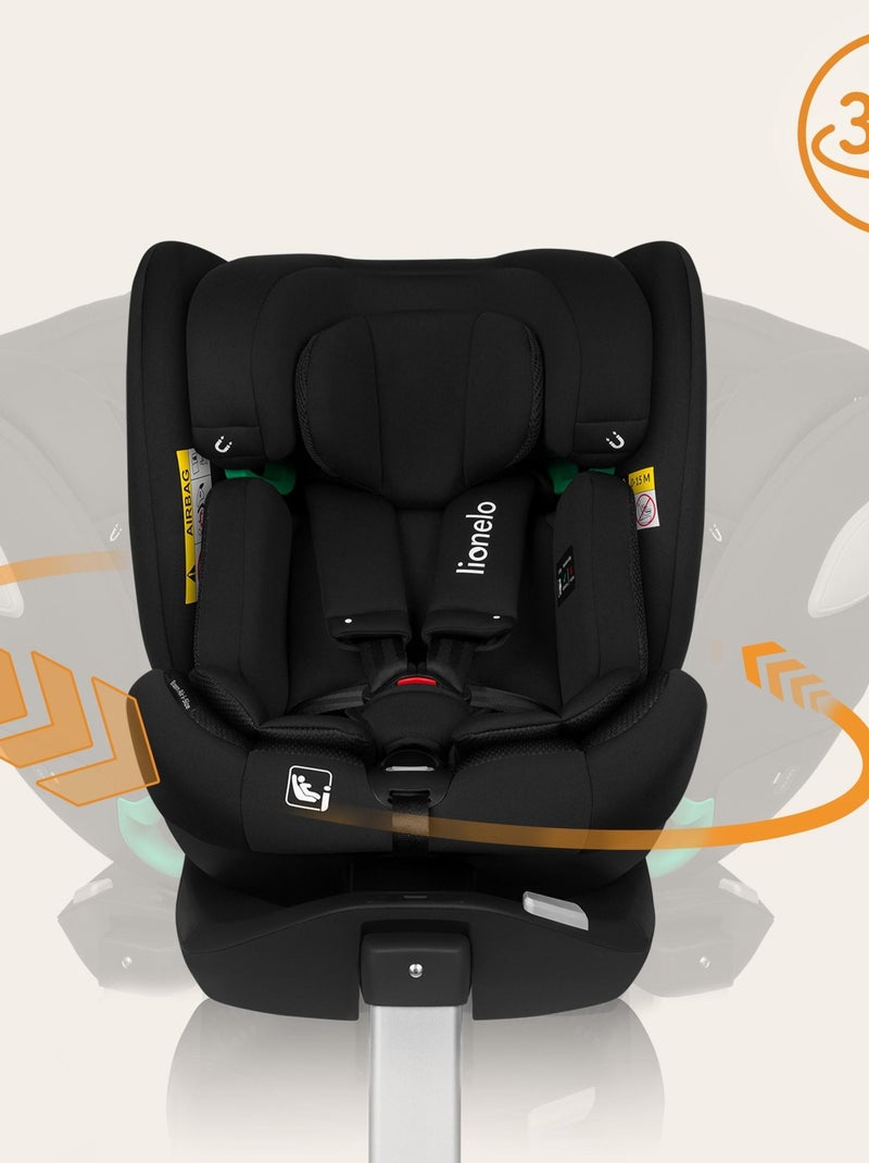 Autostoel 360° LIONELO Braam i-Size – 40-150 cm – ISOFIX – Groep 0/1/2/3 Zwart - Kiabi