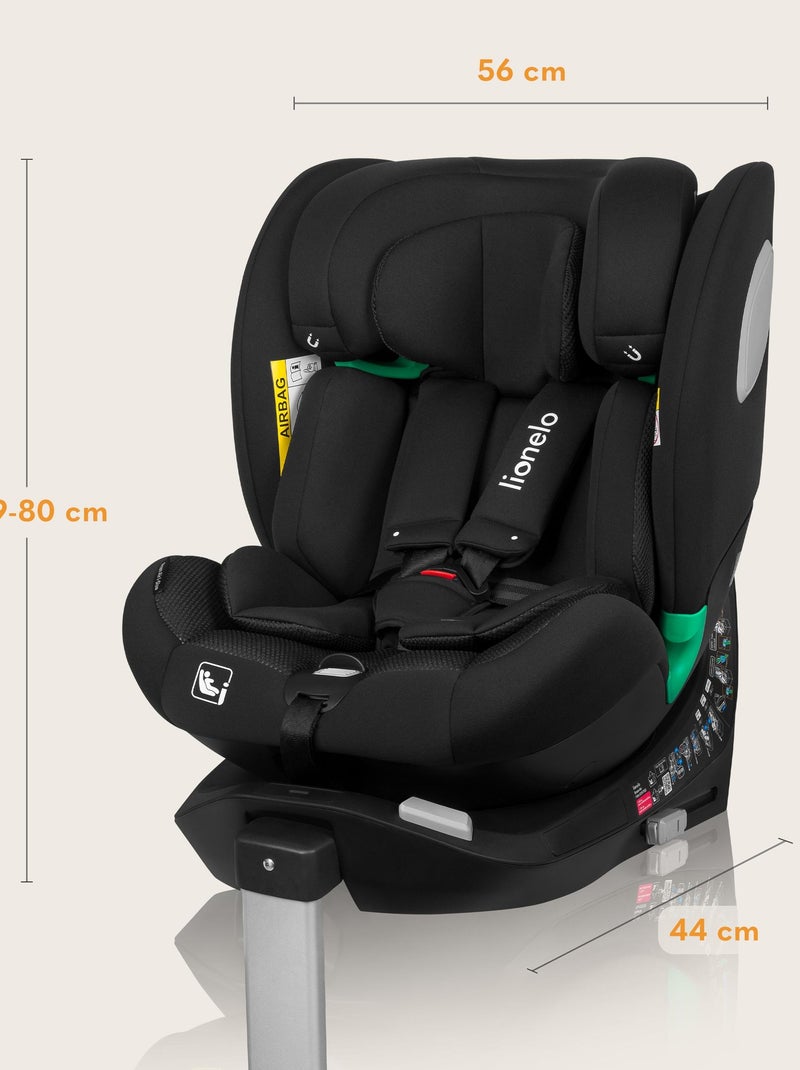 Autostoel 360° LIONELO Braam i-Size – 40-150 cm – ISOFIX – Groep 0/1/2/3 Zwart - Kiabi