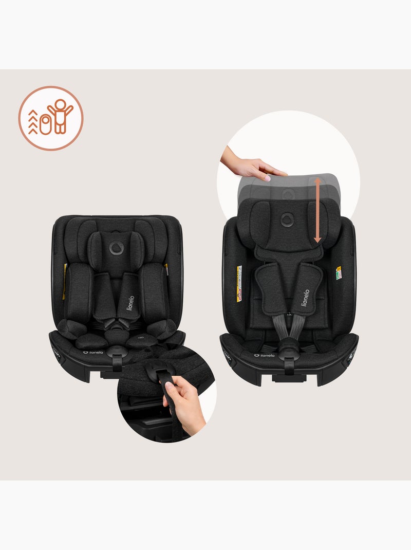 Autostoel 40-105 cm LIONELO Moxie Next i-Size - ISOFIX - 0-4 jaar - Bamboestof Zwart - Kiabi