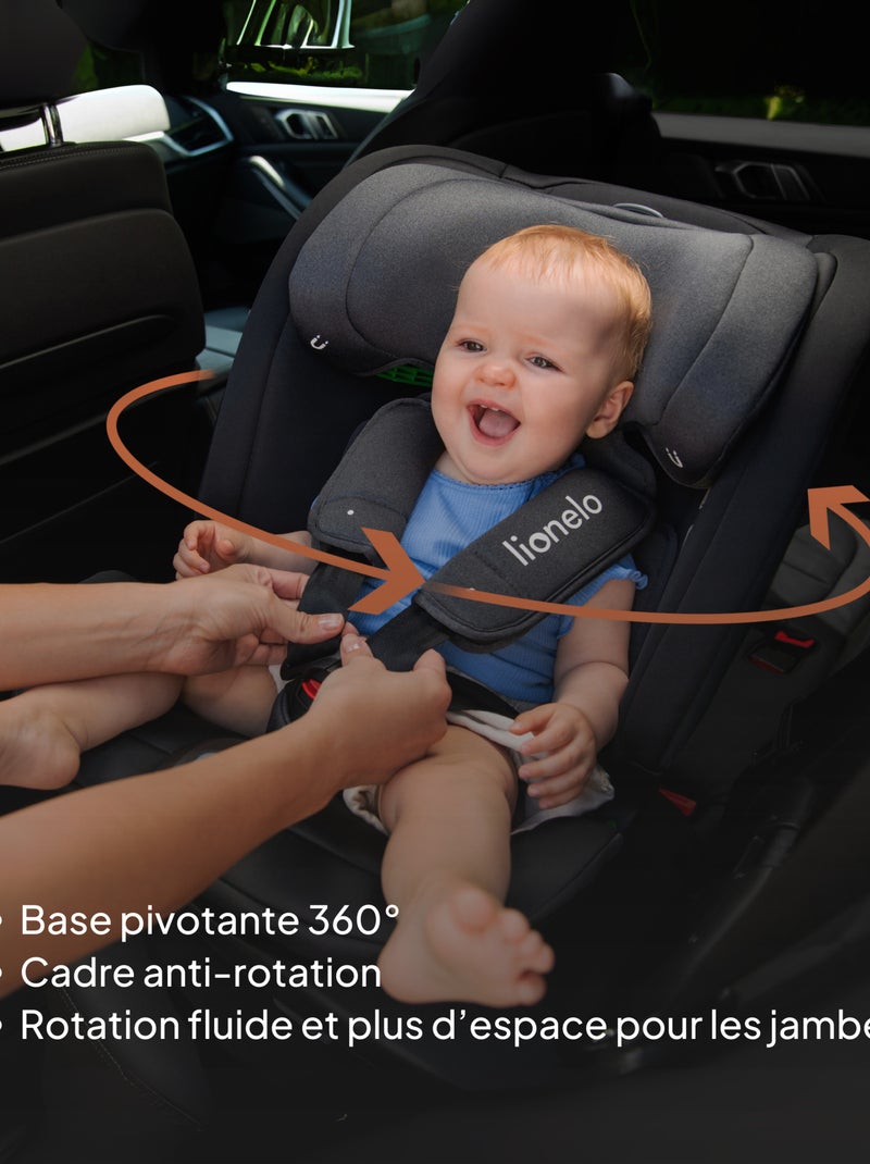 Autostoel 40-150 cm LIONELO Bastiaan RWF i-Size – 360° draaibare basis – ISOFIX – Groep 0/1/2/3 Bordeaux - Kiabi